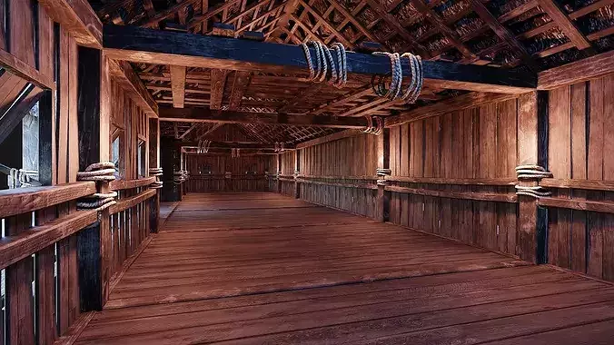 Old Viking House 4K Textures GameReady 185 Low-poly 3D model 7