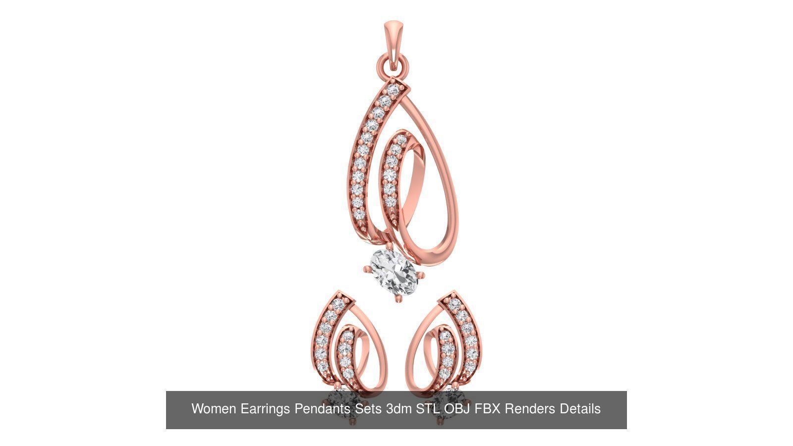 200 Women Earring Pendant Sets 3dm STL OBJ FBX Detail Collection _54