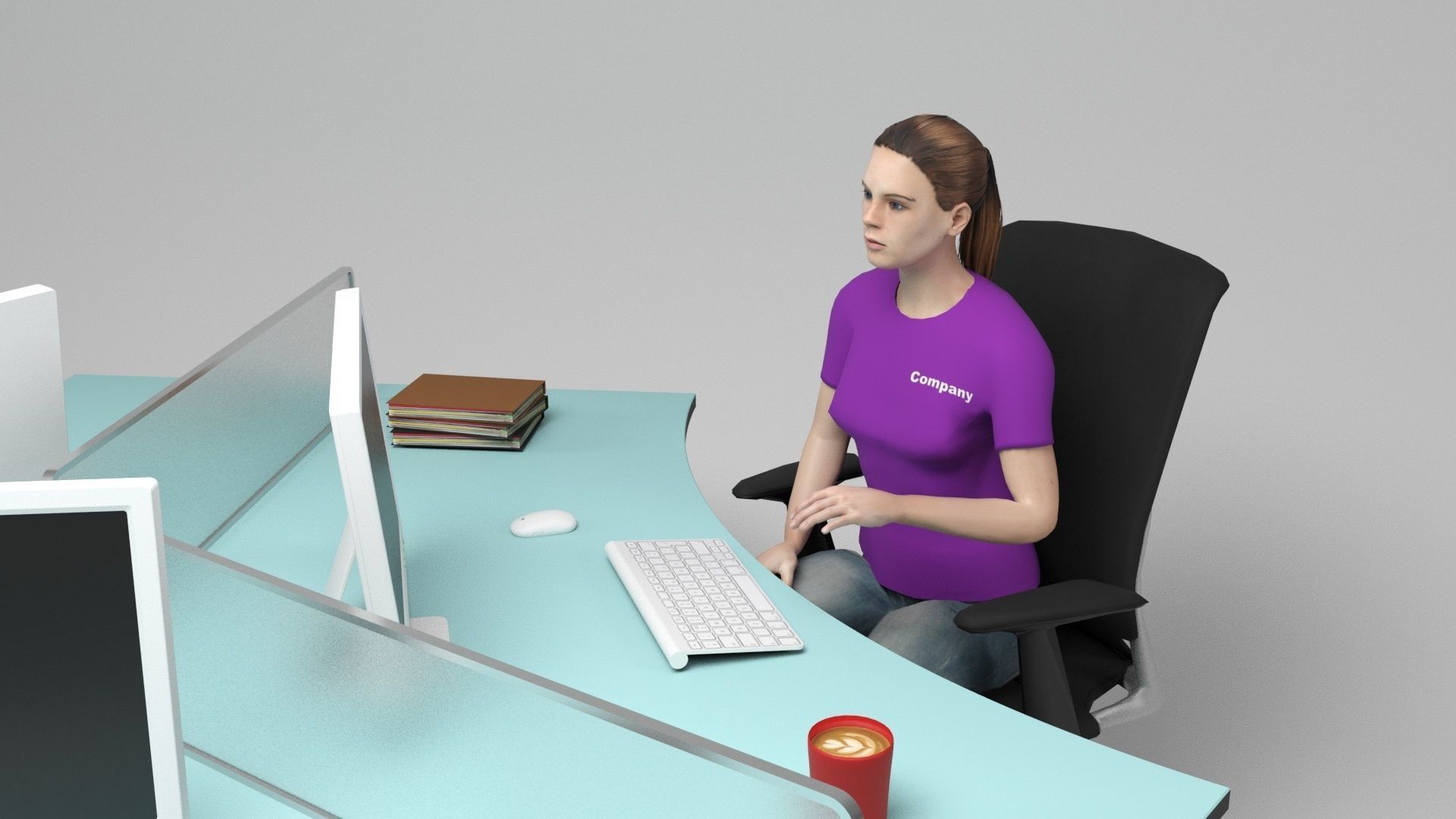 Office Scene 4 Low-poly 3D model_3