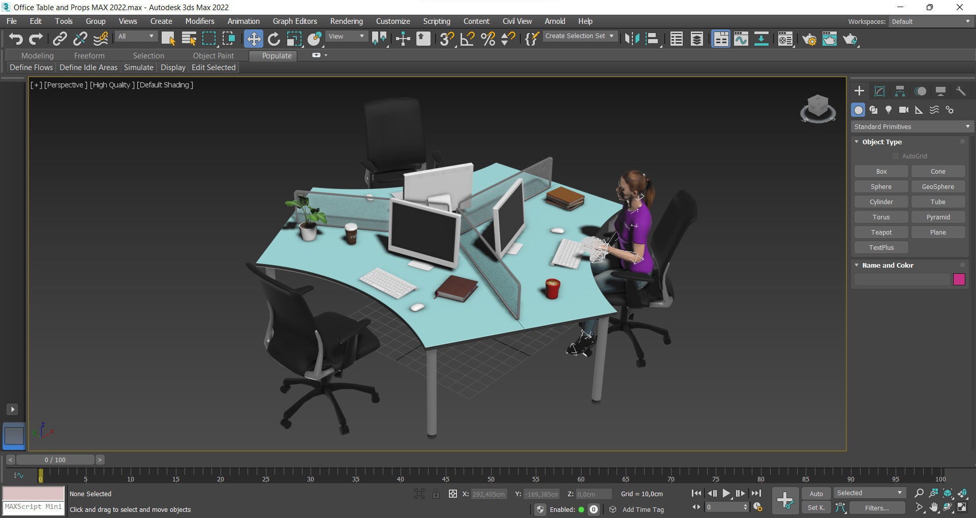 Office Scene 4 Low-poly 3D model_11