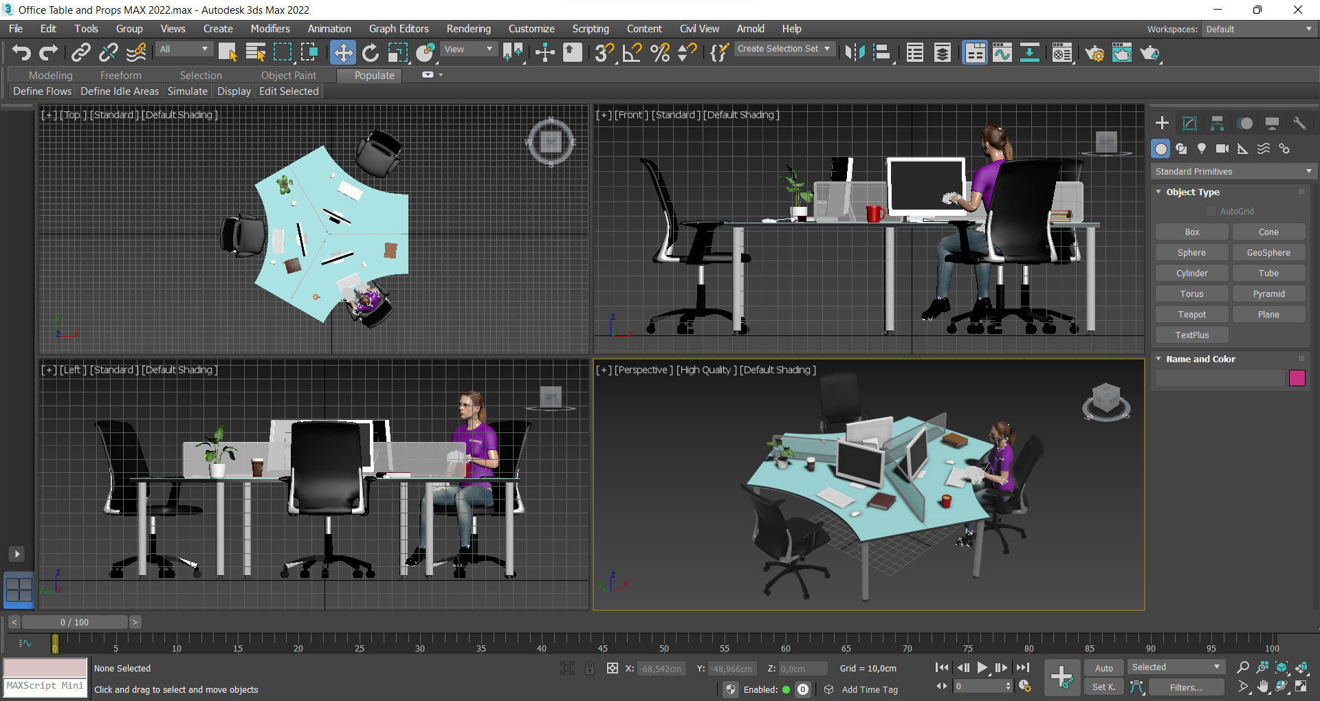 Office Scene 4 Low-poly 3D model_10