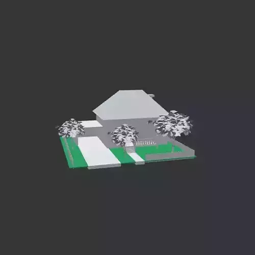 Simple village house 1 Free low-poly 3D model