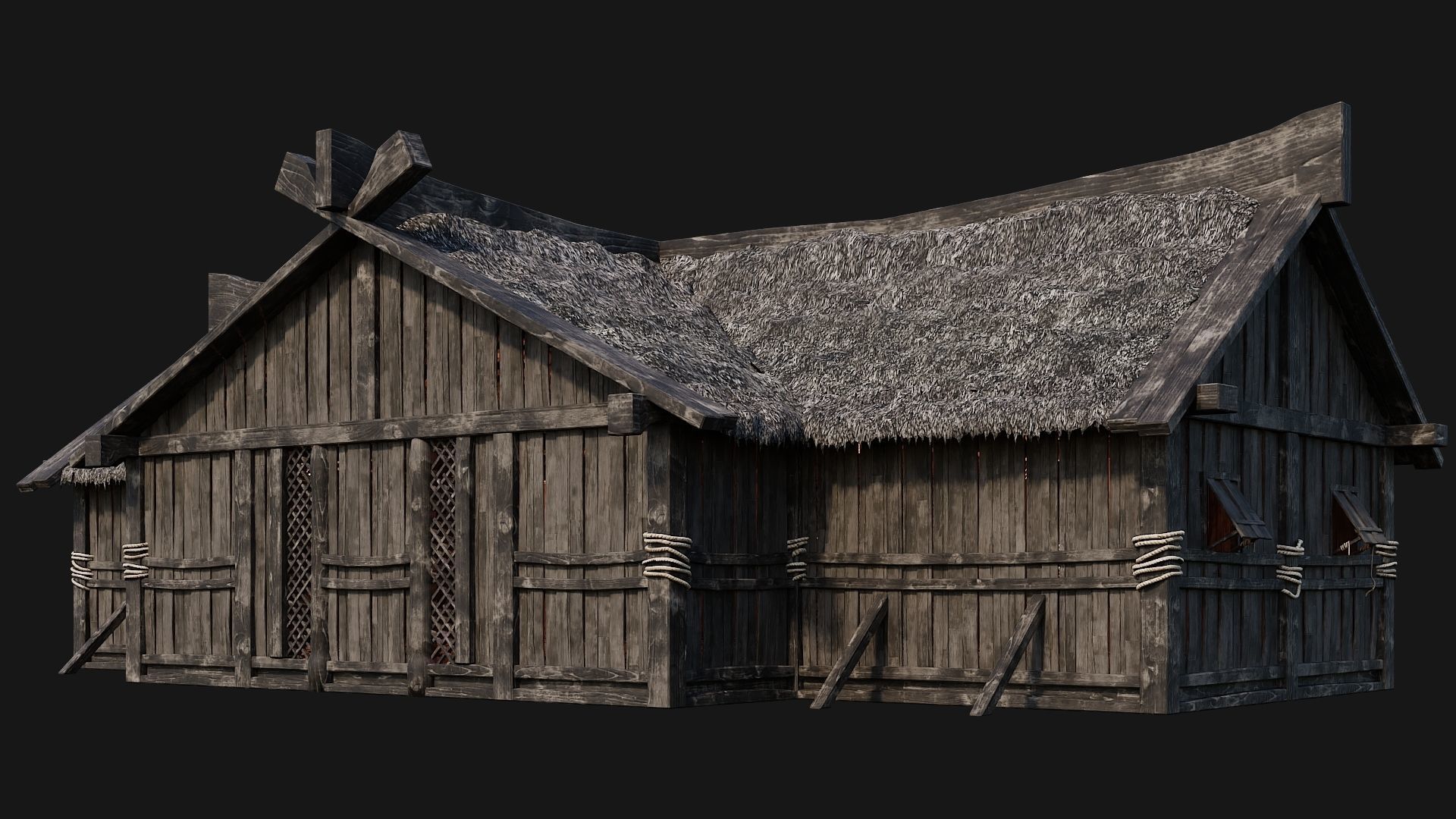 Old Viking House 4K Textures GameReady 186 Low-poly 3D model_9