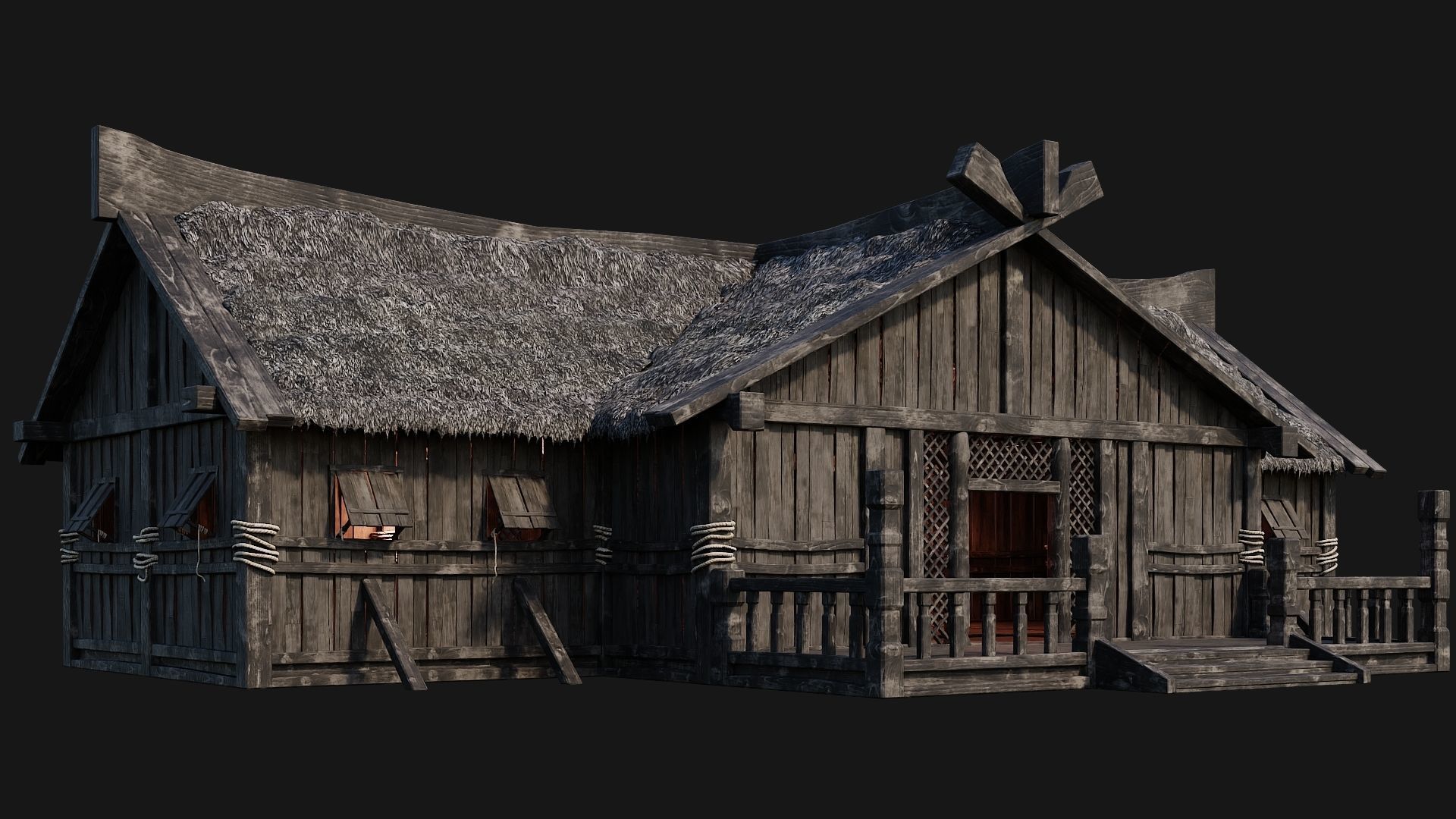 Old Viking House 4K Textures GameReady 186 Low-poly 3D model_10