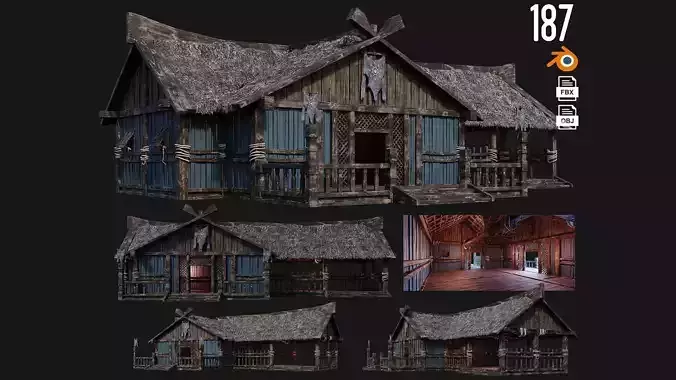 Old Viking House 4K Textures GameReady 187