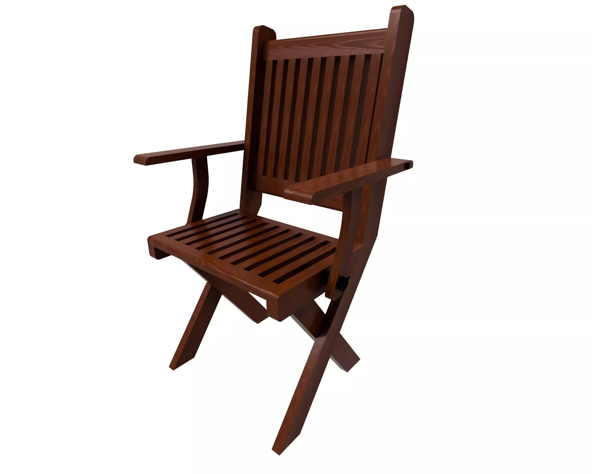 Wooden chair garden 3D model