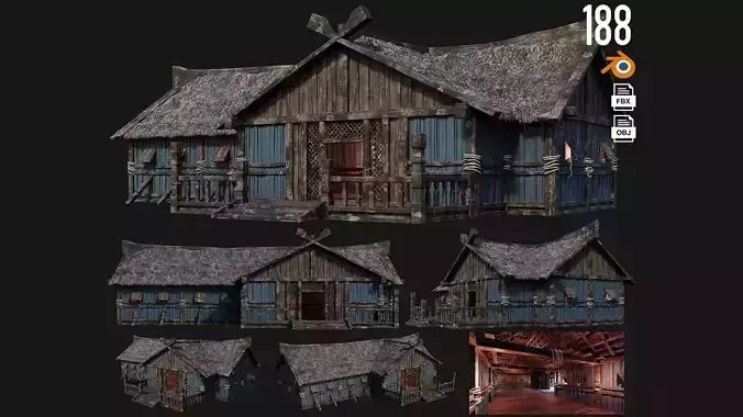 Old Viking House 4K Textures GameReady 188