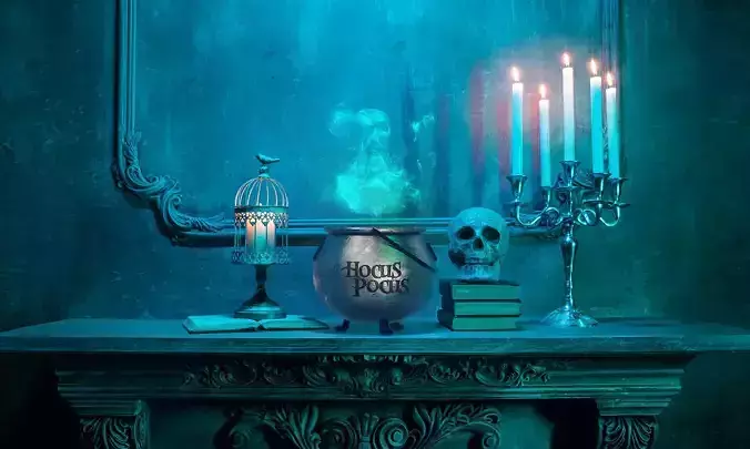 Cauldron pot pourri Low-poly 3D model