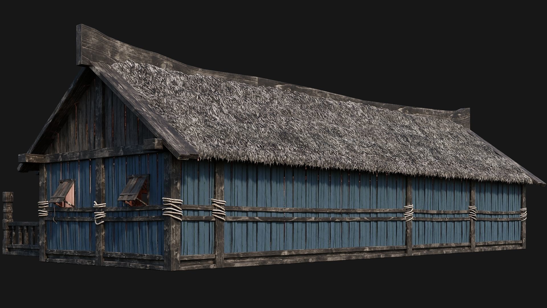 4 Old Viking Houses Pack 4K Textures GameReady 185 to 188 Low-poly 3D model_45