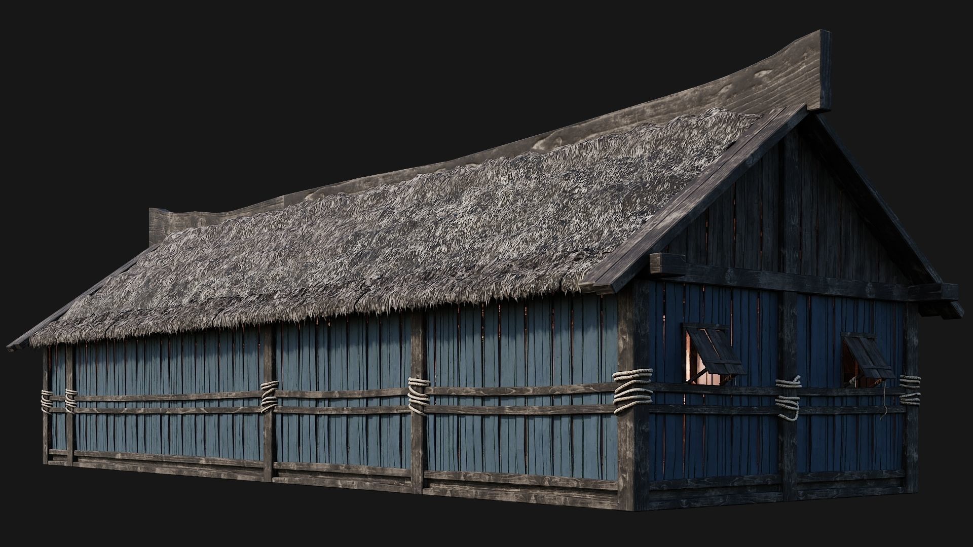 4 Old Viking Houses Pack 4K Textures GameReady 185 to 188 Low-poly 3D model_46
