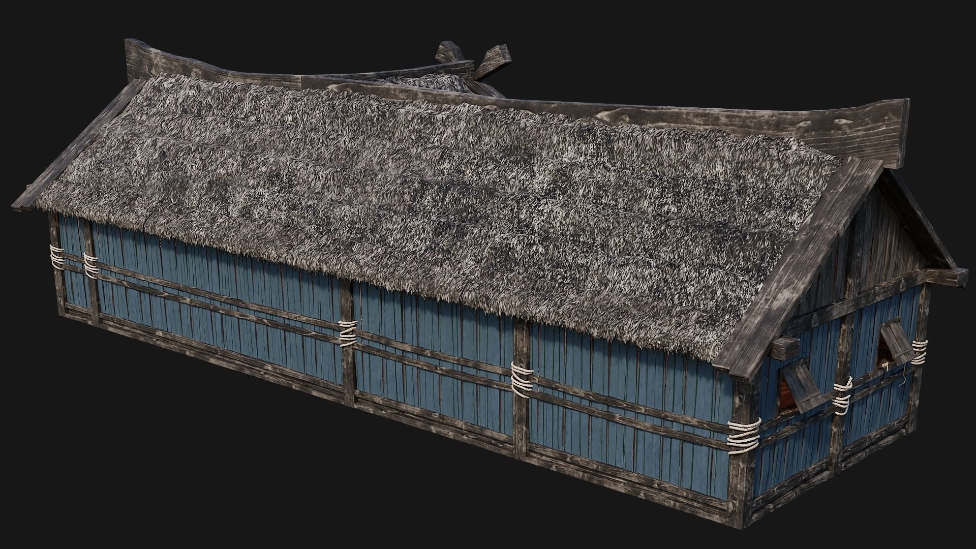 4 Old Viking Houses Pack 4K Textures GameReady 185 to 188 Low-poly 3D model_52