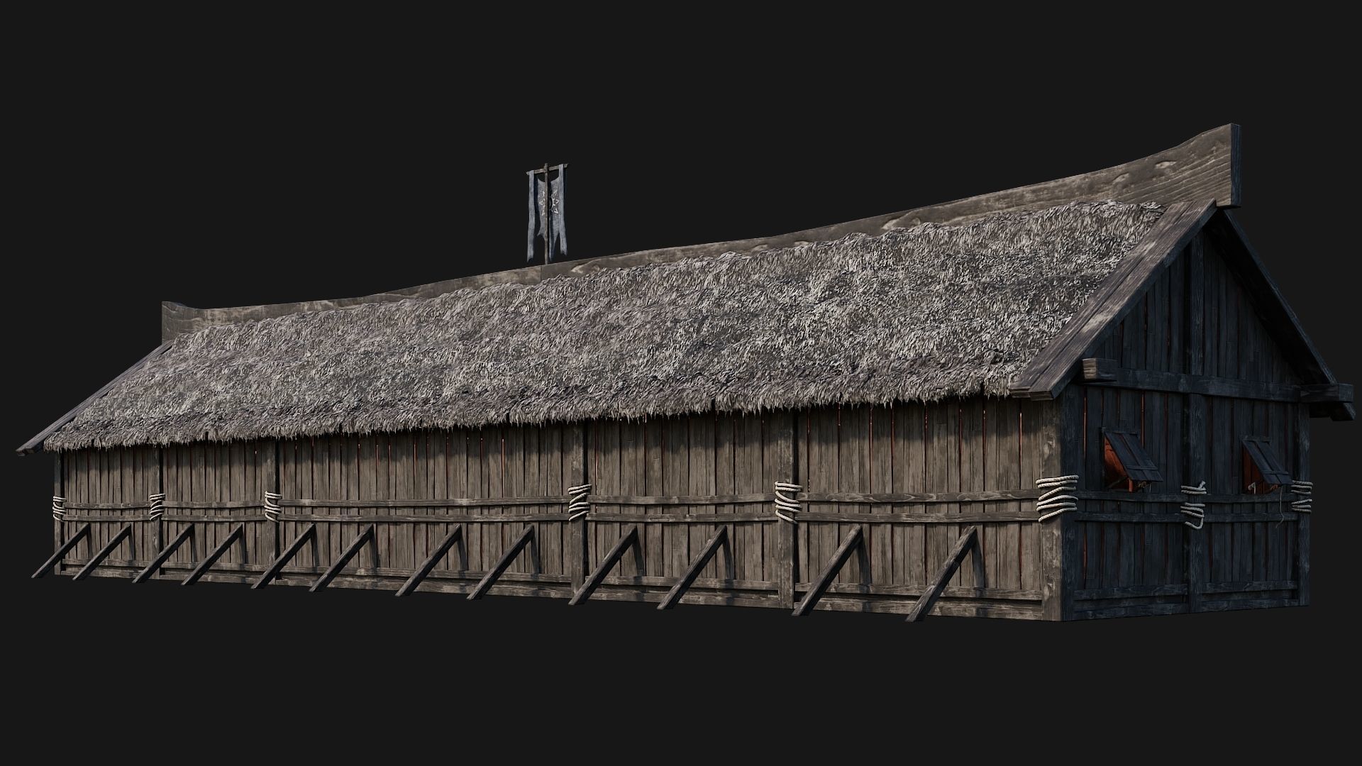 4 Old Viking Houses Pack 4K Textures GameReady 185 to 188 Low-poly 3D model_20