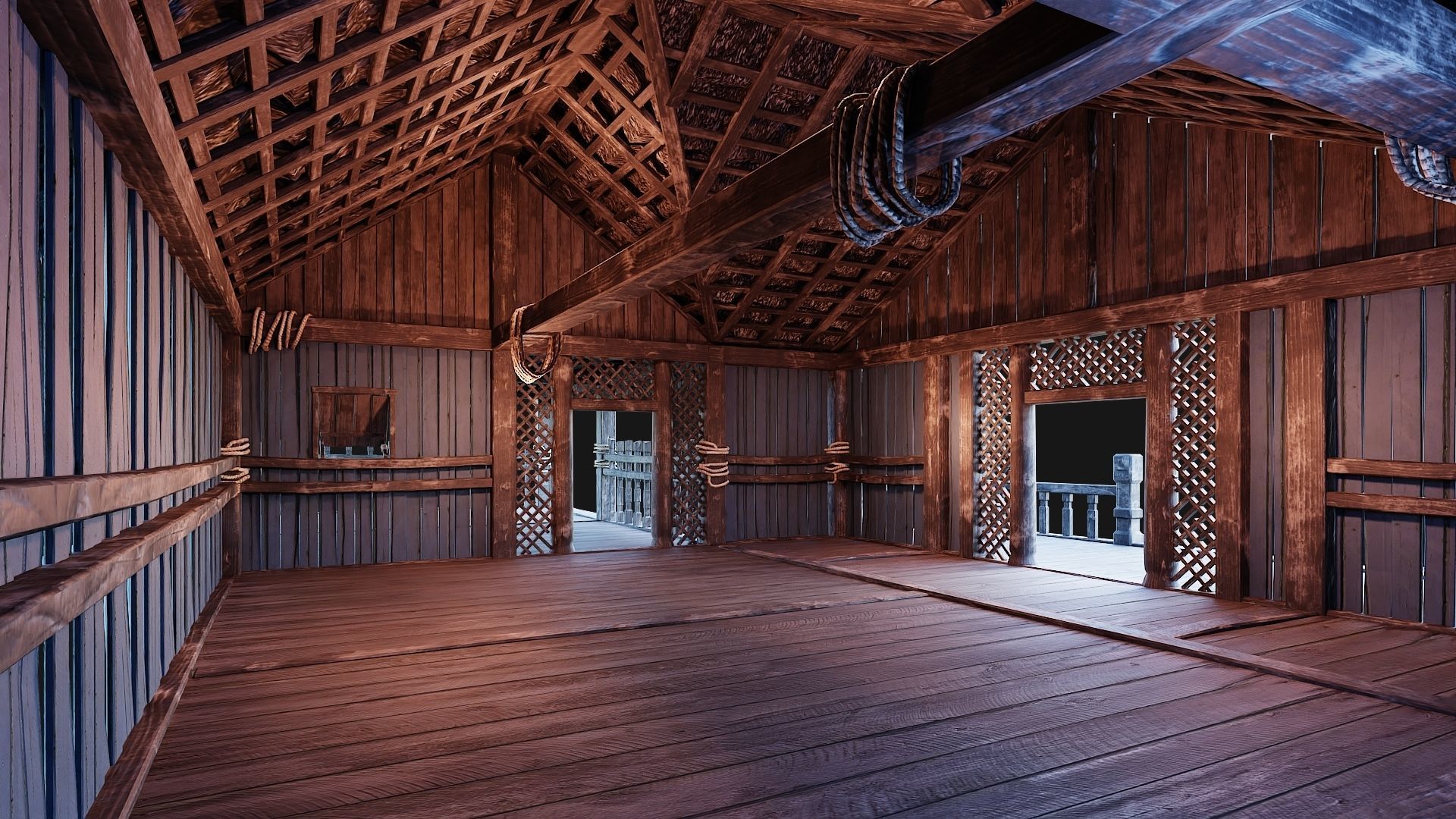 4 Old Viking Houses Pack 4K Textures GameReady 185 to 188 Low-poly 3D model_9