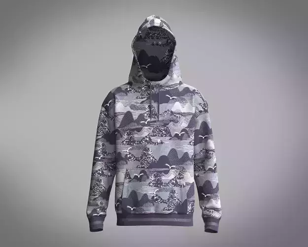 Mens Printed Hoodie