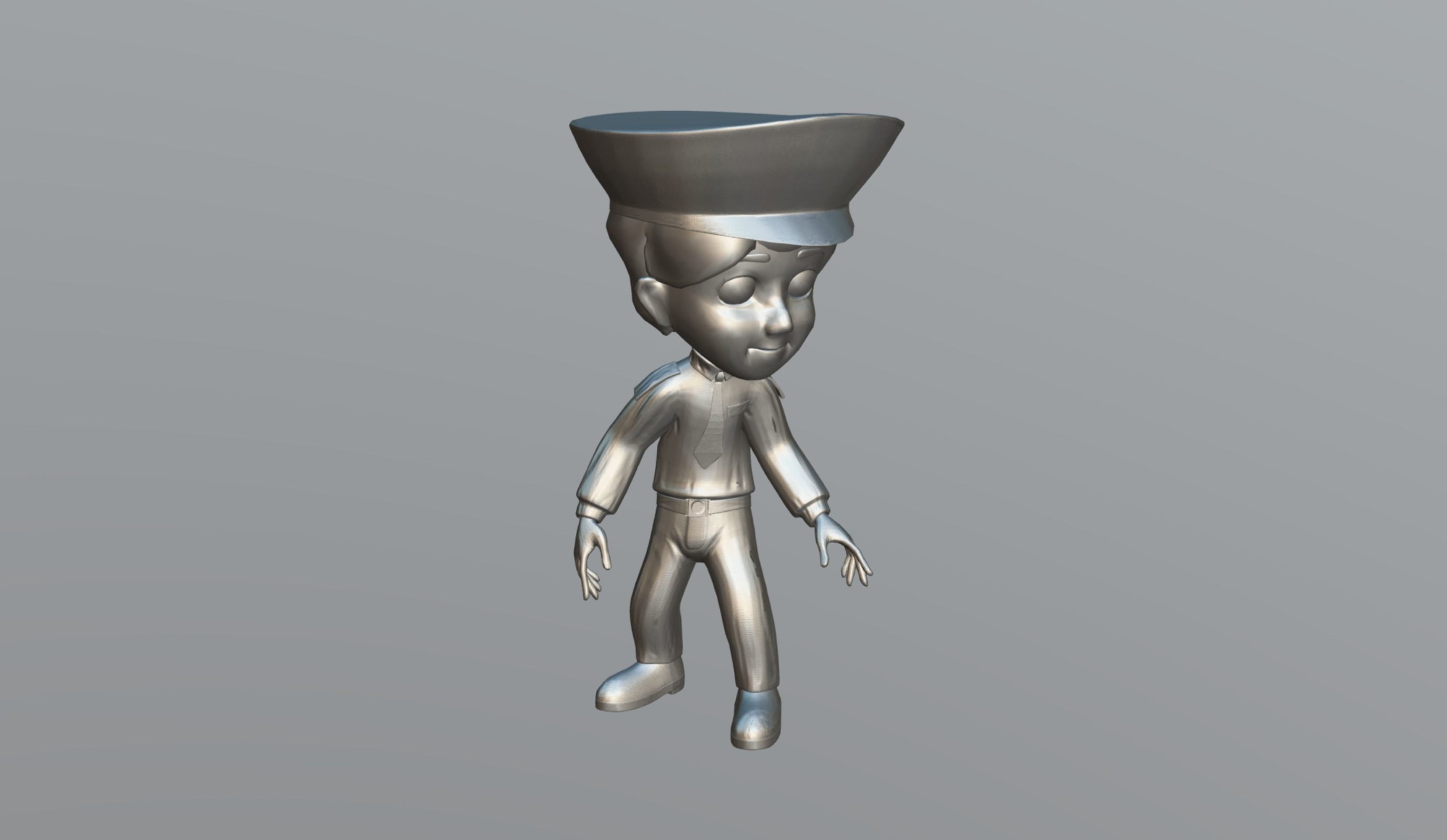 Cartoon Police Low-poly 3D model_12