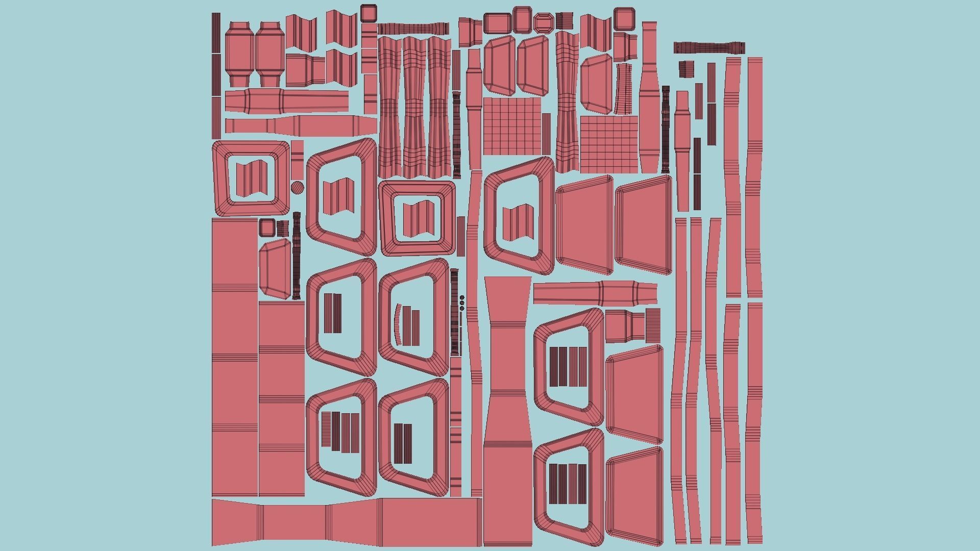 SciFi War Hammer A02 White Blue - Sci Fi Weapon Design Low-poly 3D model_12