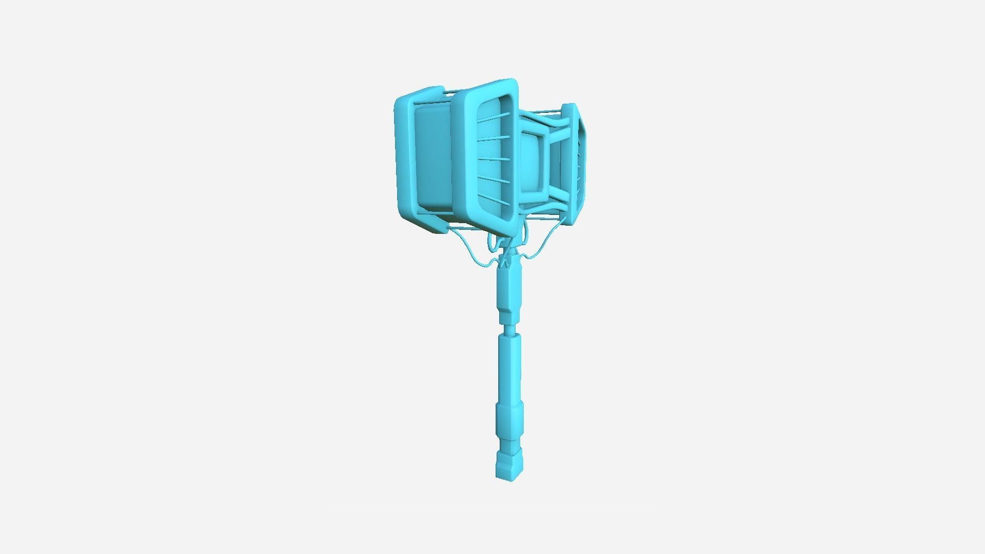 SciFi War Hammer A02 White Blue - Sci Fi Weapon Design Low-poly 3D model_10