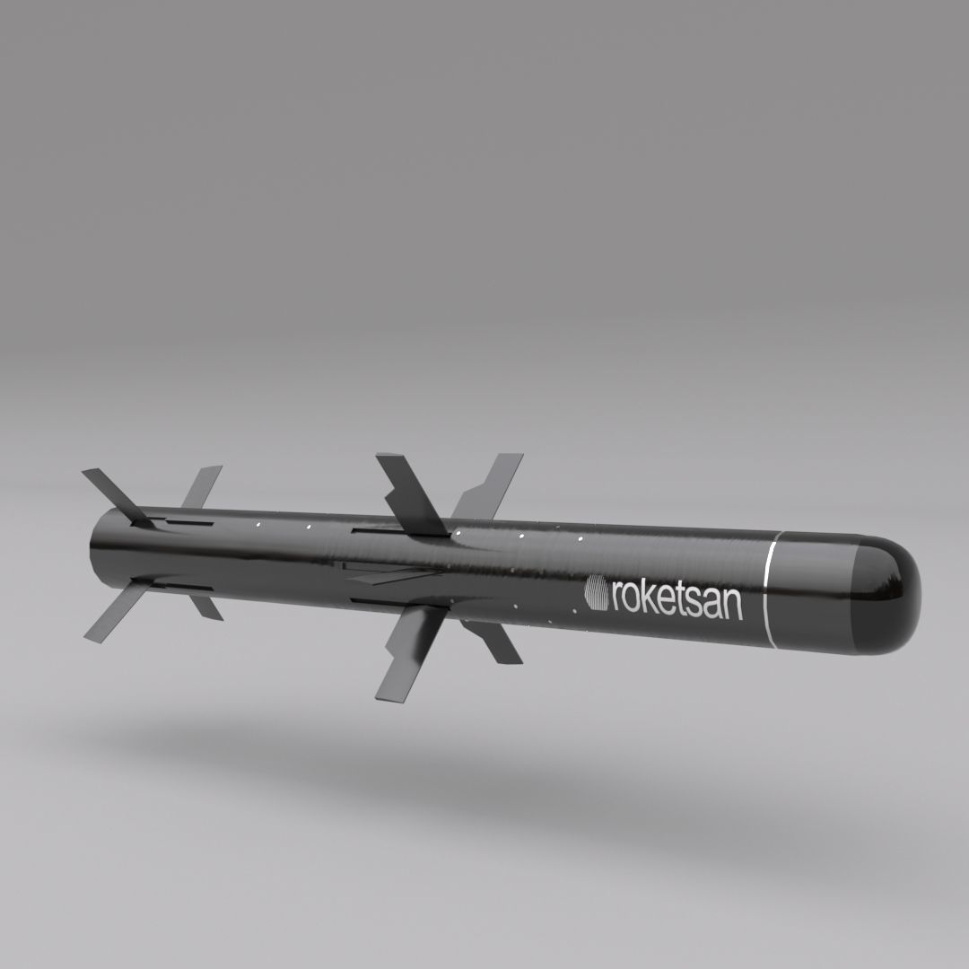 Omtas anti-tank missile Low-poly 3D model_4