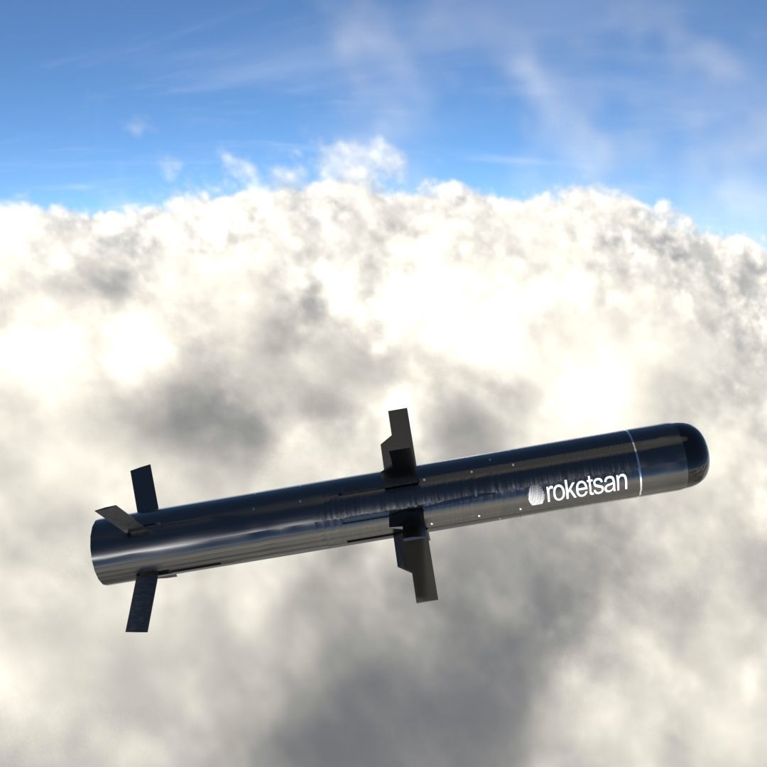 Omtas anti-tank missile Low-poly 3D model_2