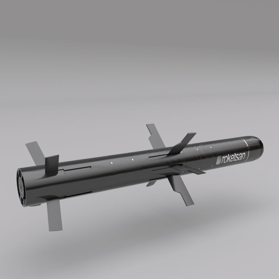 Omtas anti-tank missile Low-poly 3D model_5
