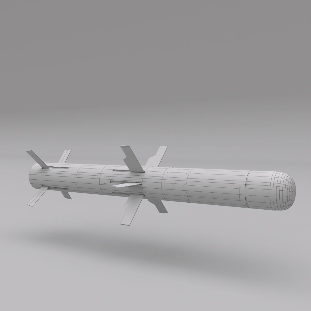 Omtas anti-tank missile Low-poly 3D model_10