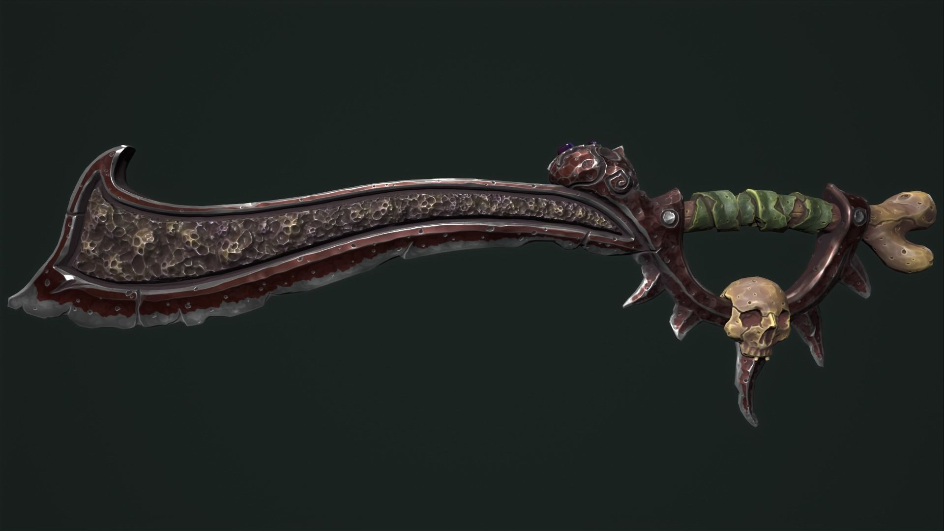 Undead sword Low-poly 3D model_11