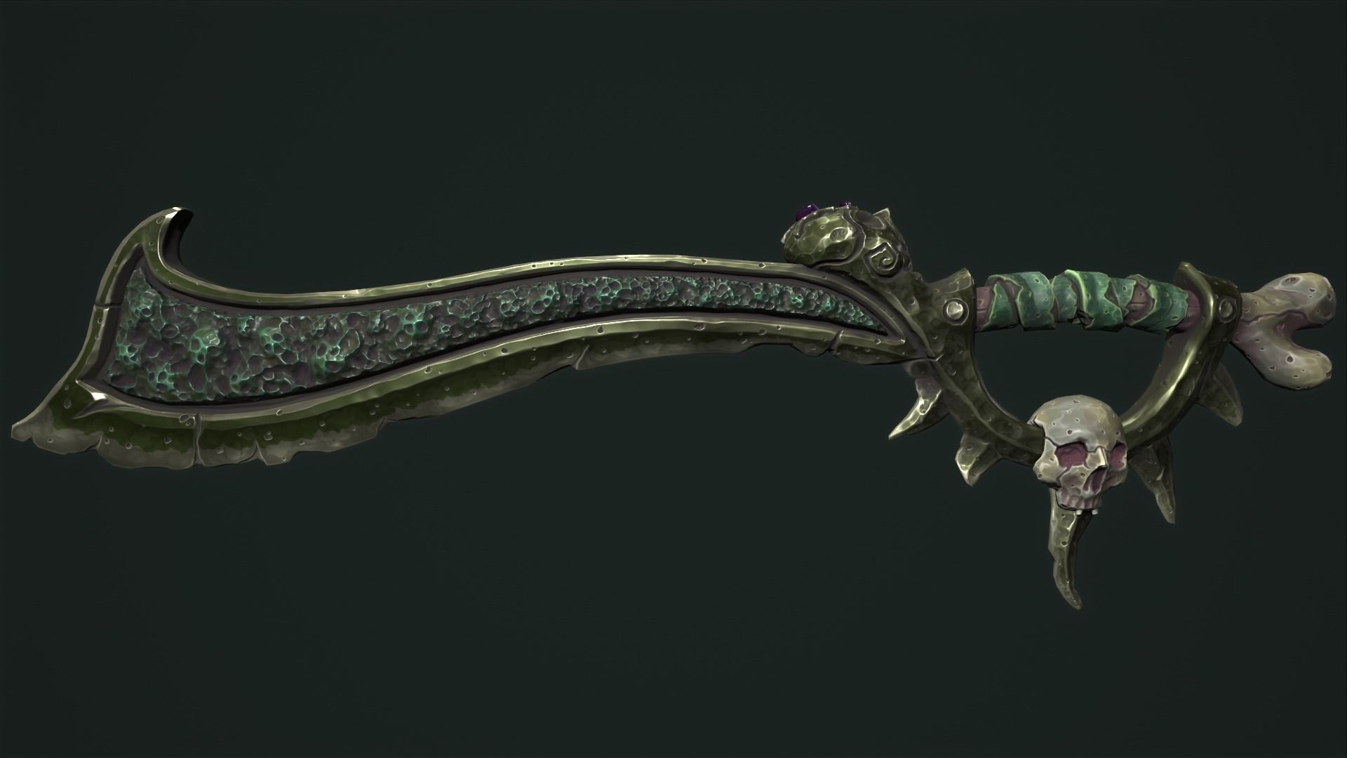 Undead sword Low-poly 3D model_7