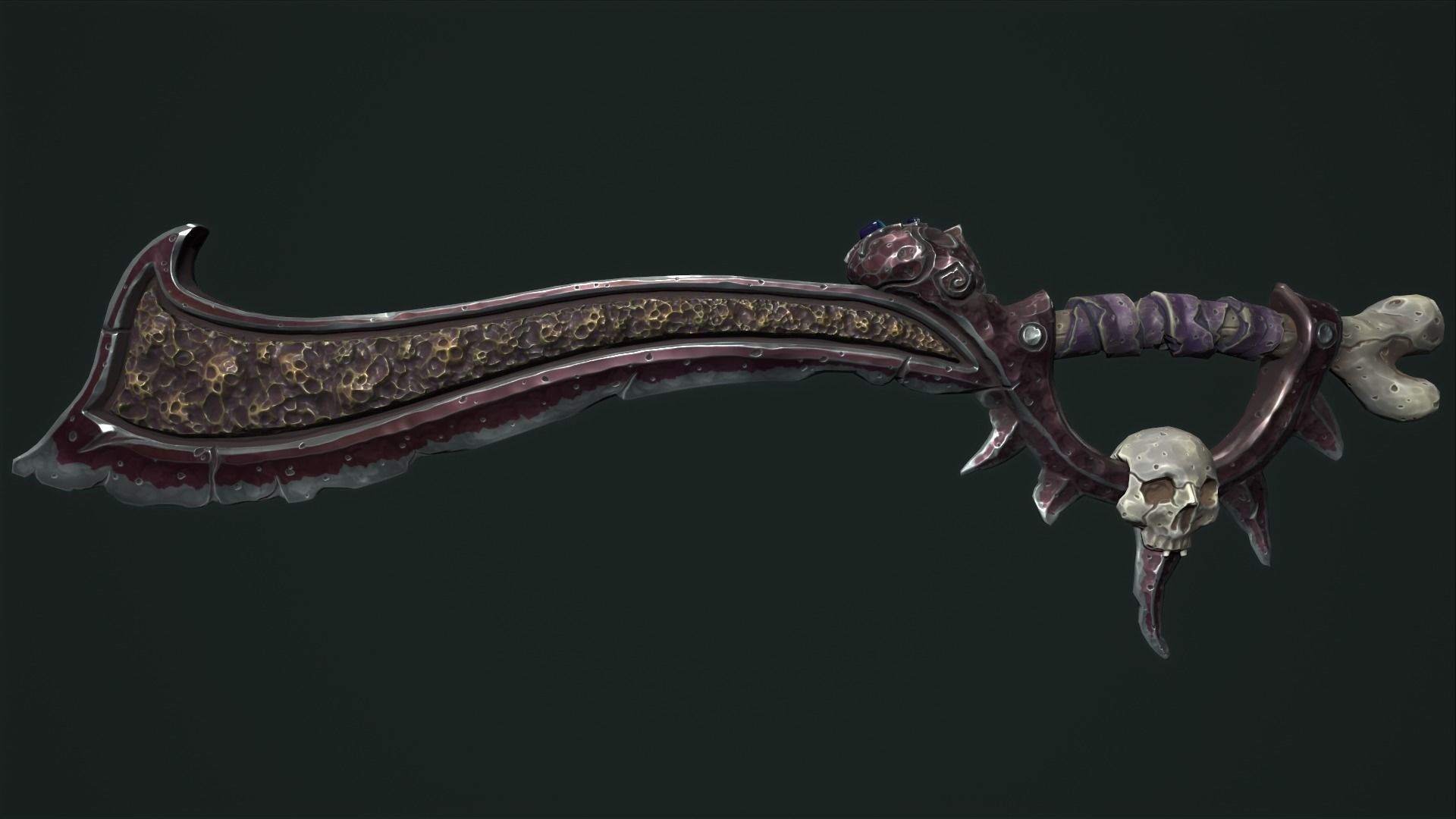 Undead sword Low-poly 3D model_9