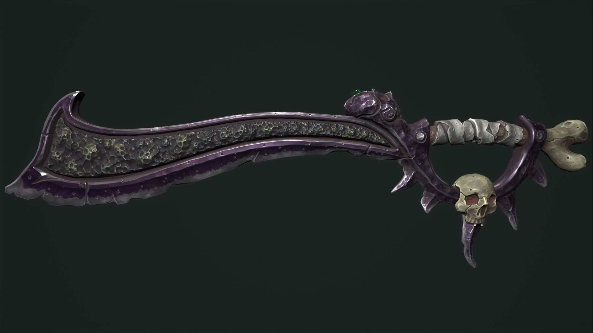 Undead sword Low-poly 3D model_3