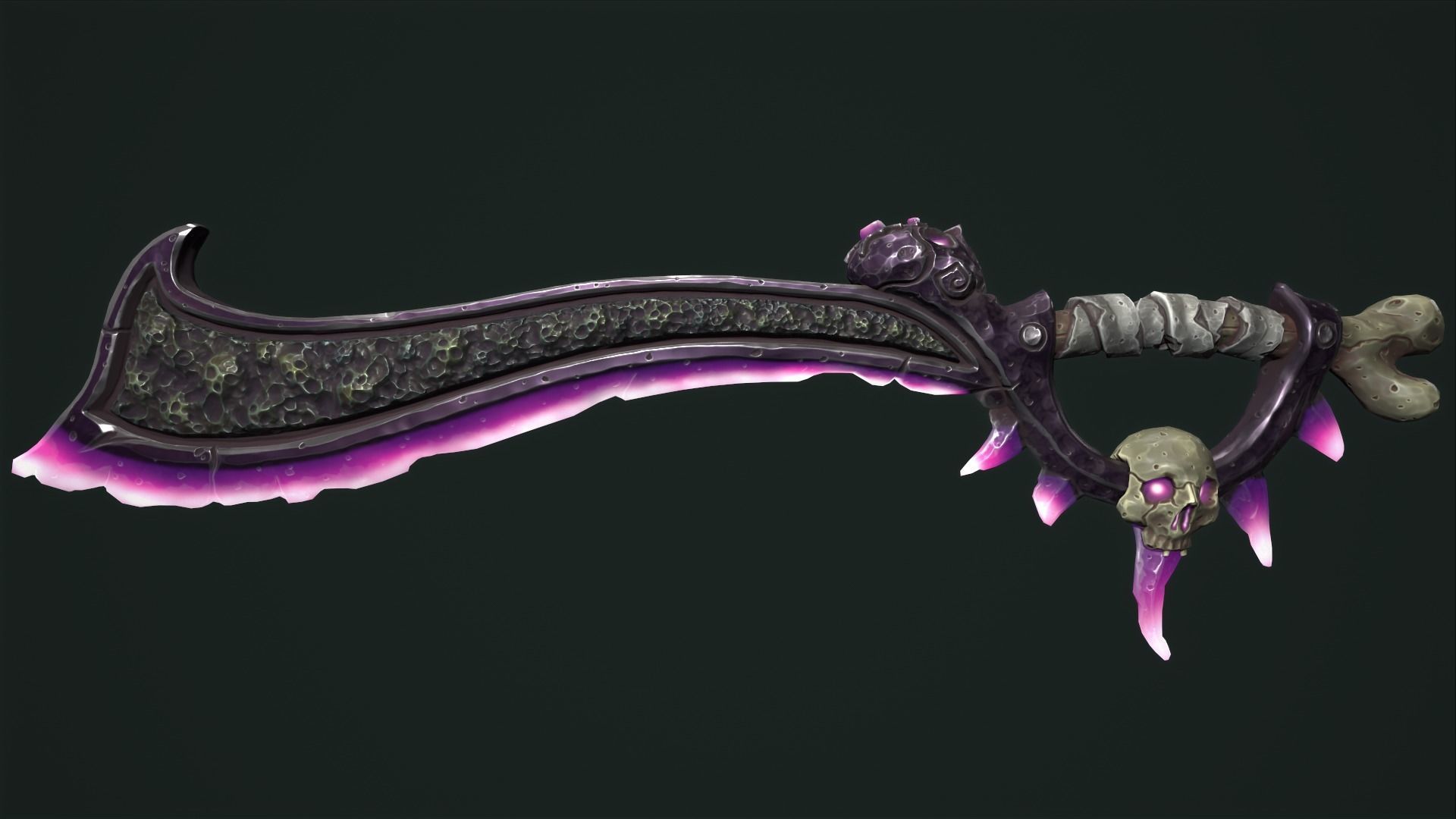 Undead sword Low-poly 3D model_4