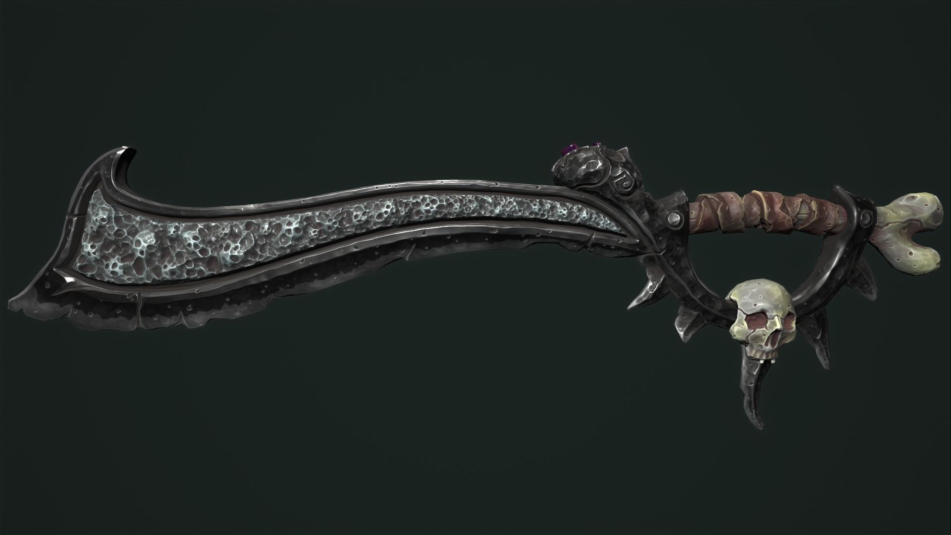 Undead sword Low-poly 3D model_15