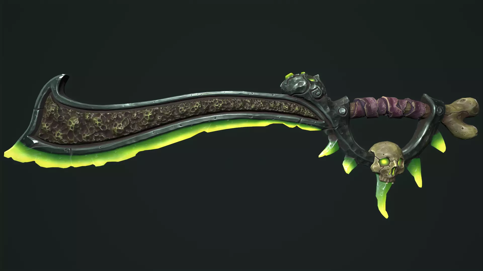 Undead sword Low-poly 3D model_0