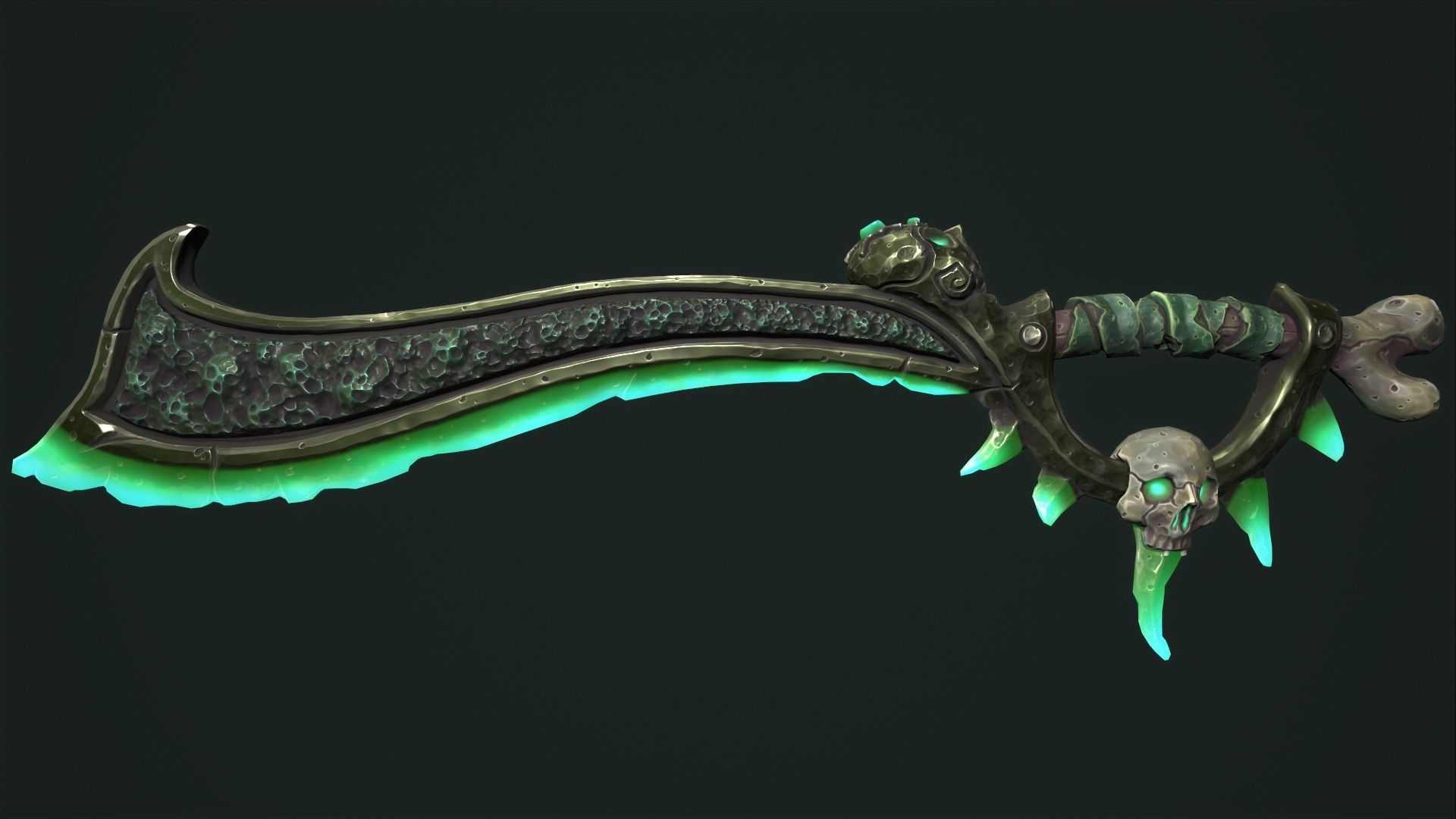 Undead sword Low-poly 3D model_8