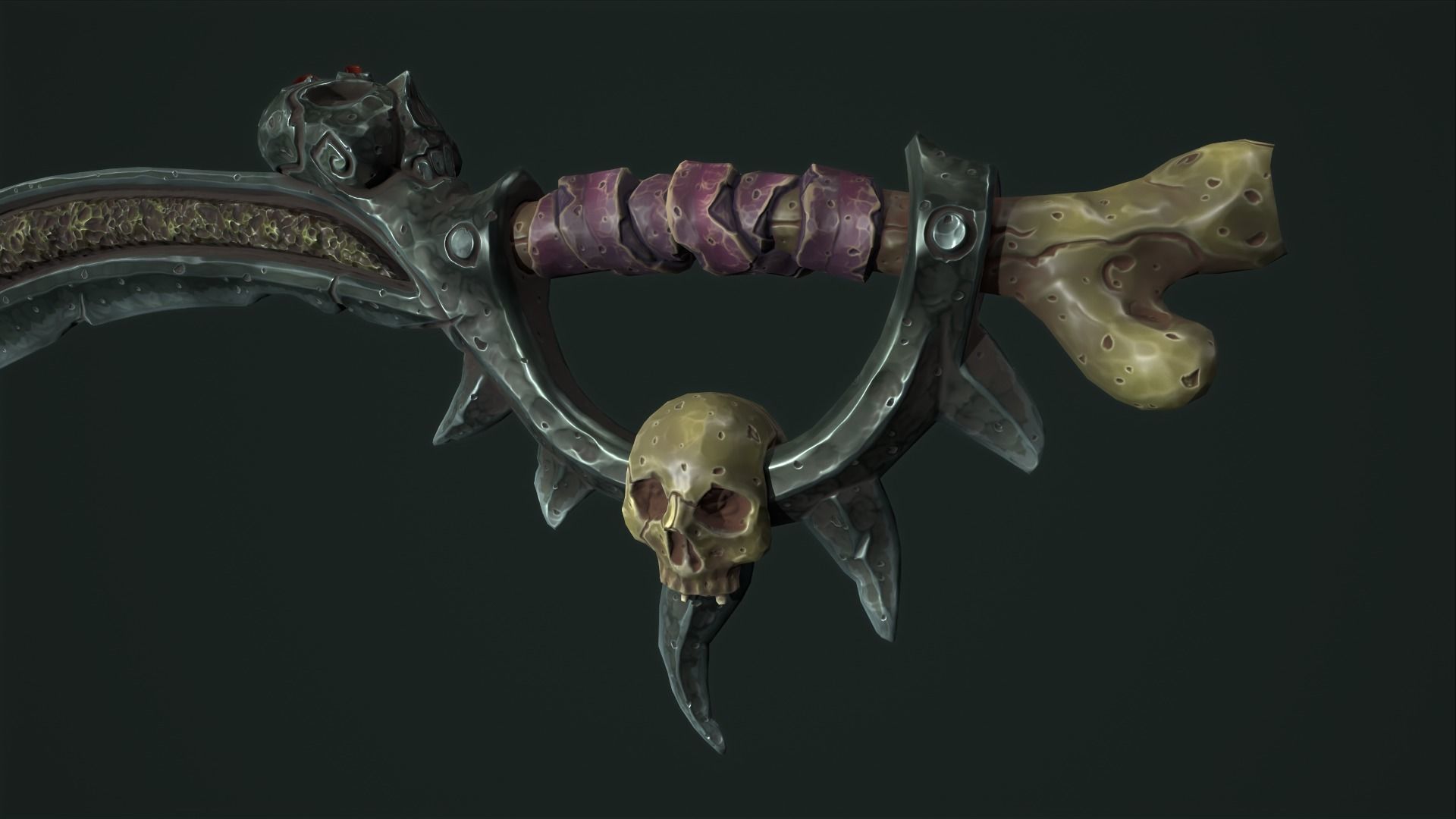 Undead sword Low-poly 3D model_16