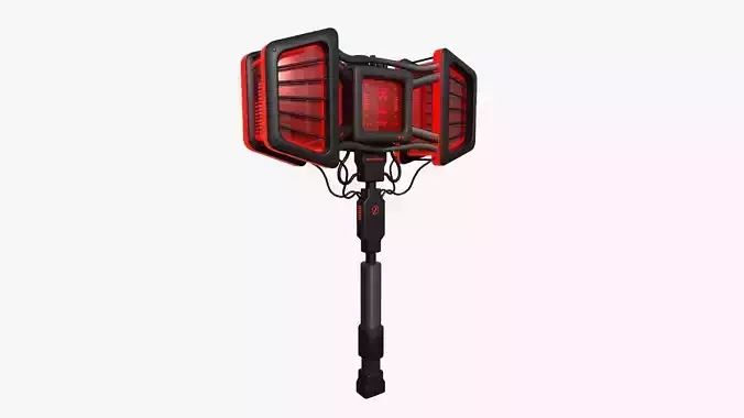 SciFi War Hammer A04 Black Red - Sci Fi Weapon Design Low-poly 3D model