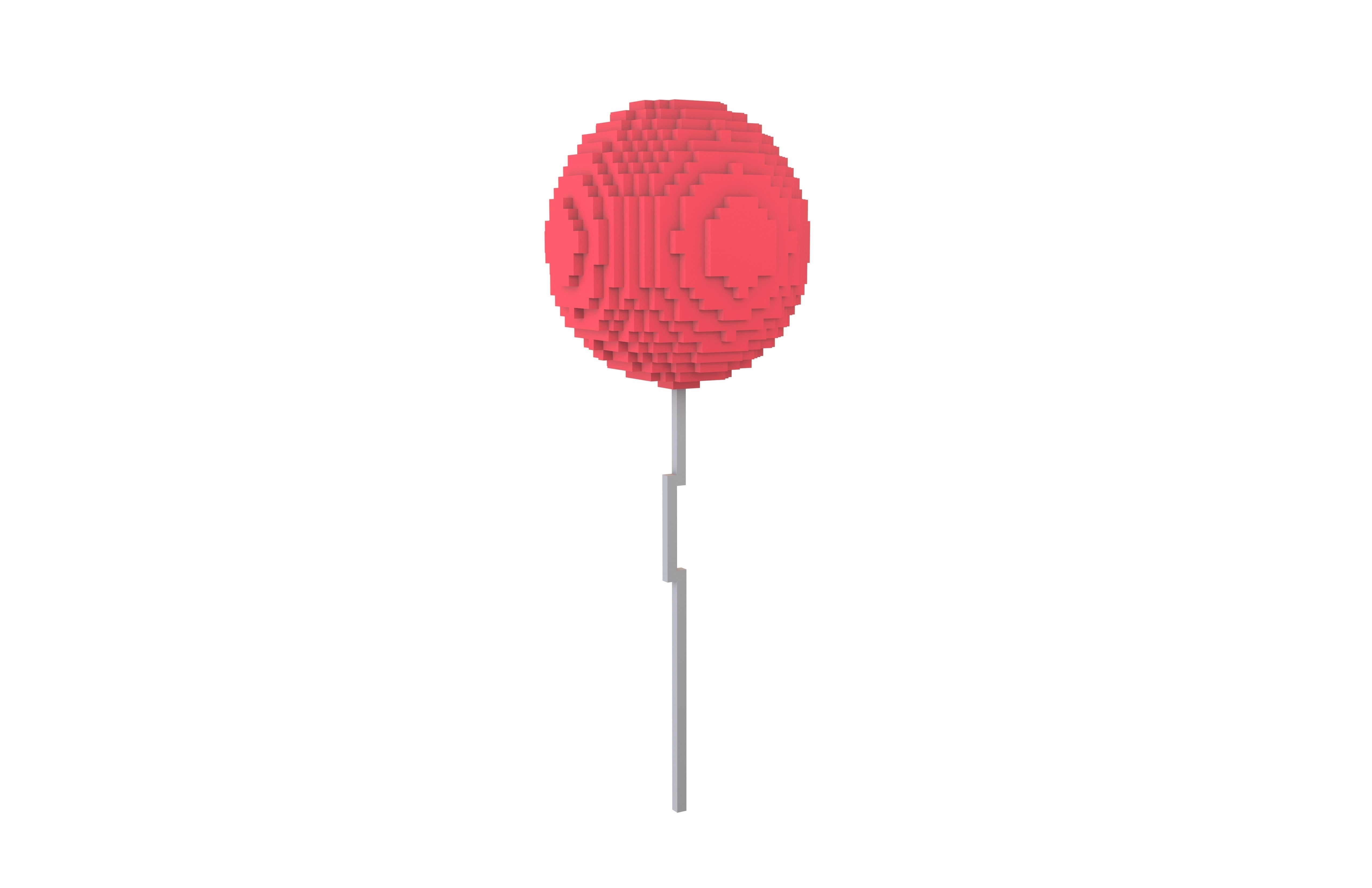 Voxel Balloons V1 002 Low-poly 3D model_1