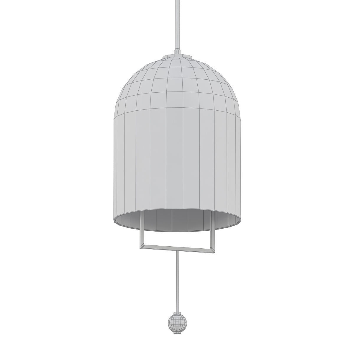 JOZEFINA gold and glass pendant light with clear dome 3D model_4
