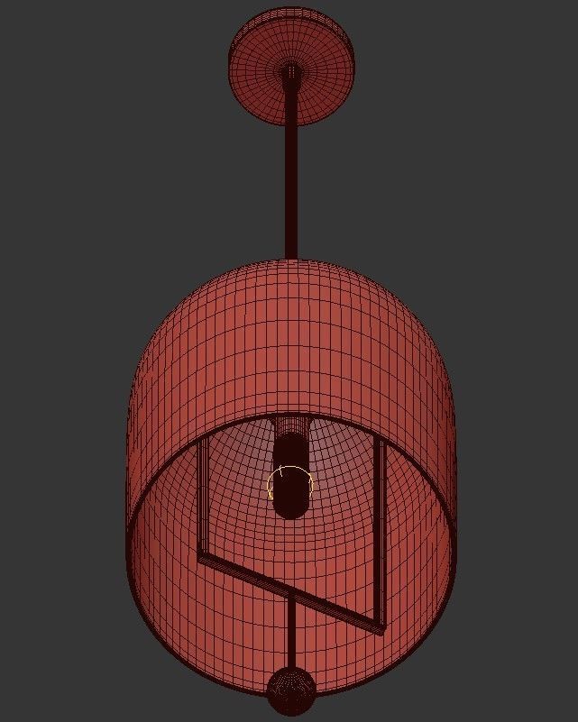 JOZEFINA gold and glass pendant light with clear dome 3D model_1