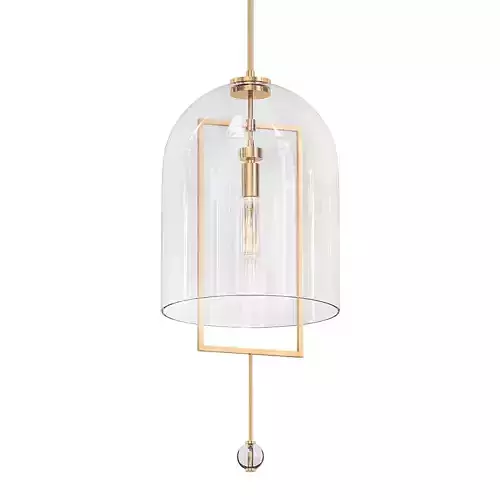 JOZEFINA gold and glass pendant light with clear dome
