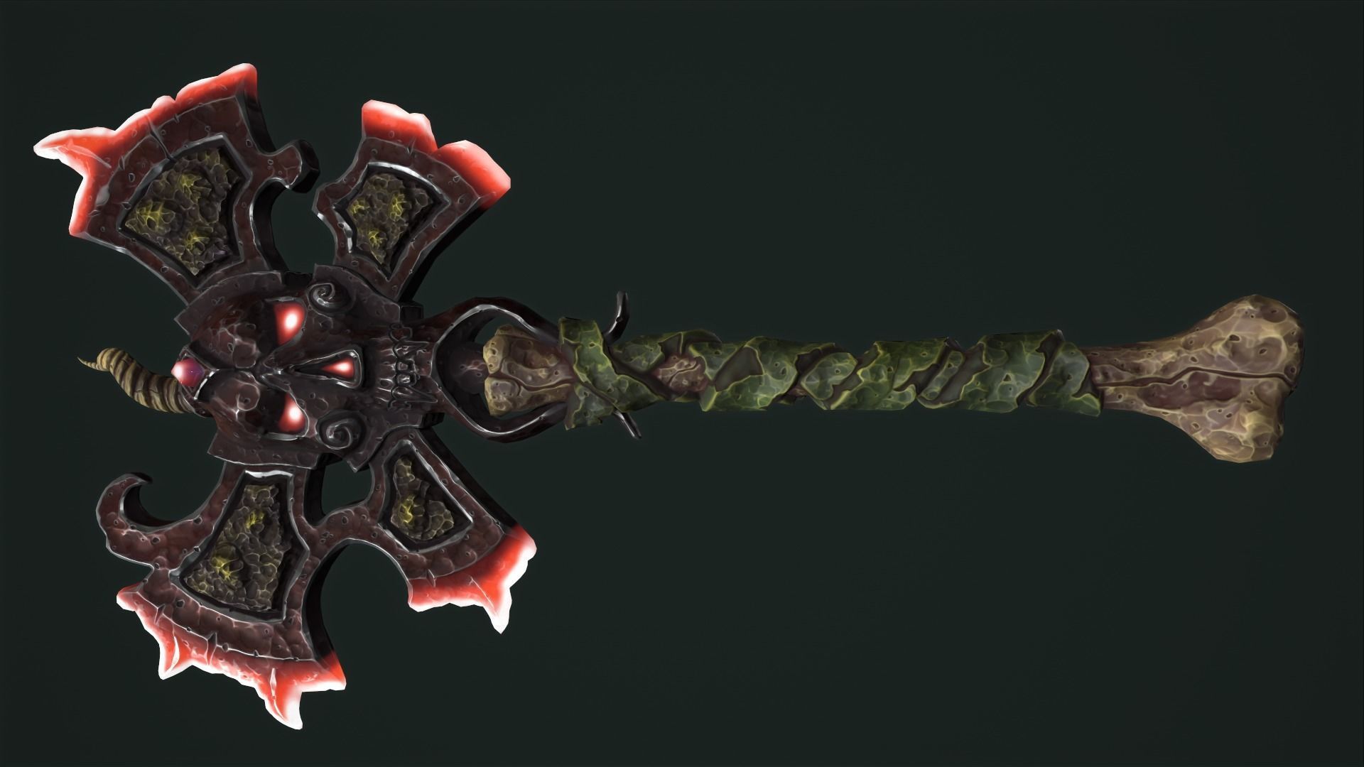 Undead poleaxe Low-poly 3D model_12