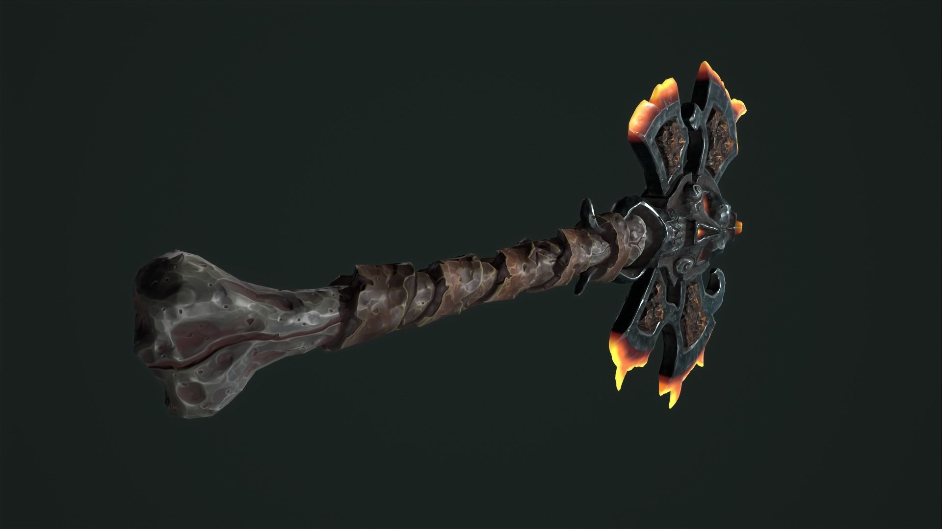 Undead poleaxe Low-poly 3D model_18