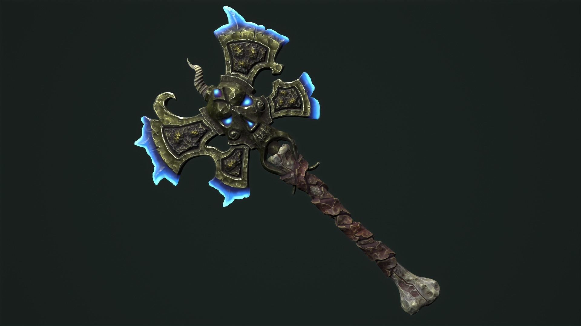 Undead poleaxe Low-poly 3D model_22