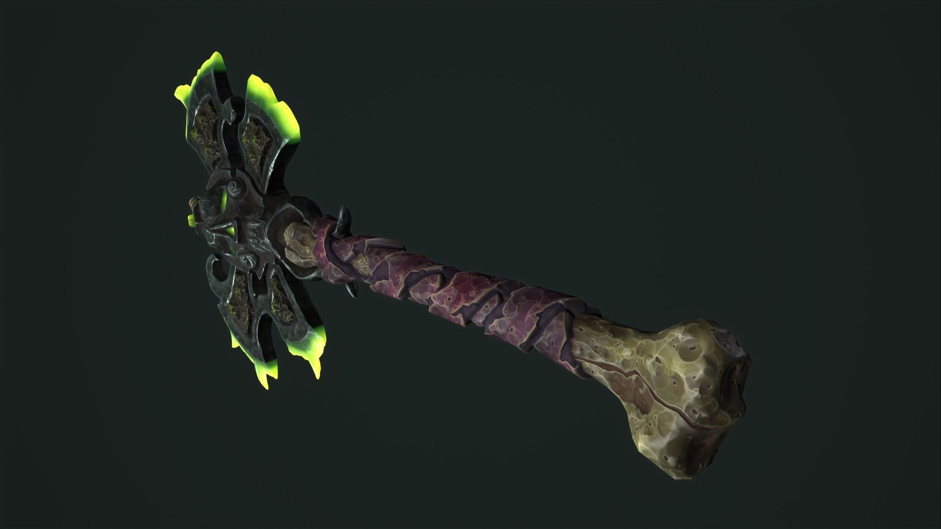 Undead poleaxe Low-poly 3D model_17