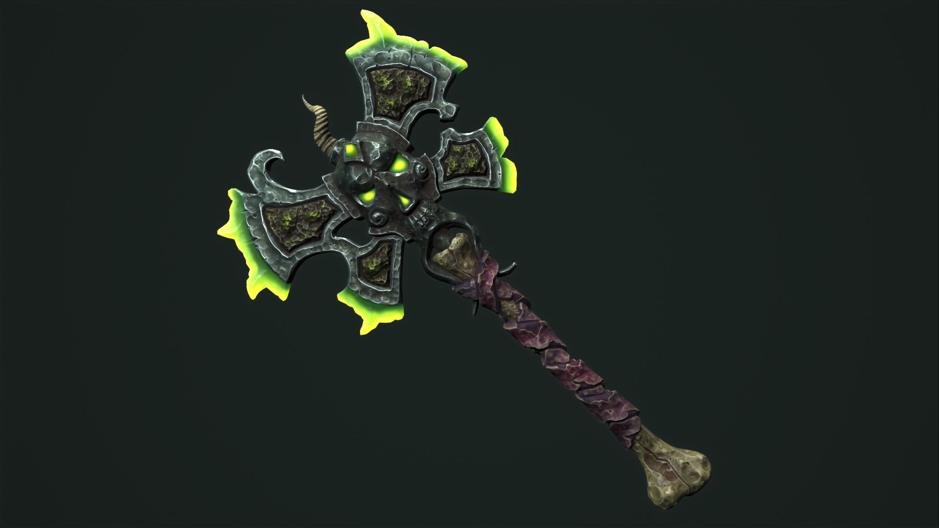 Undead poleaxe Low-poly 3D model_20