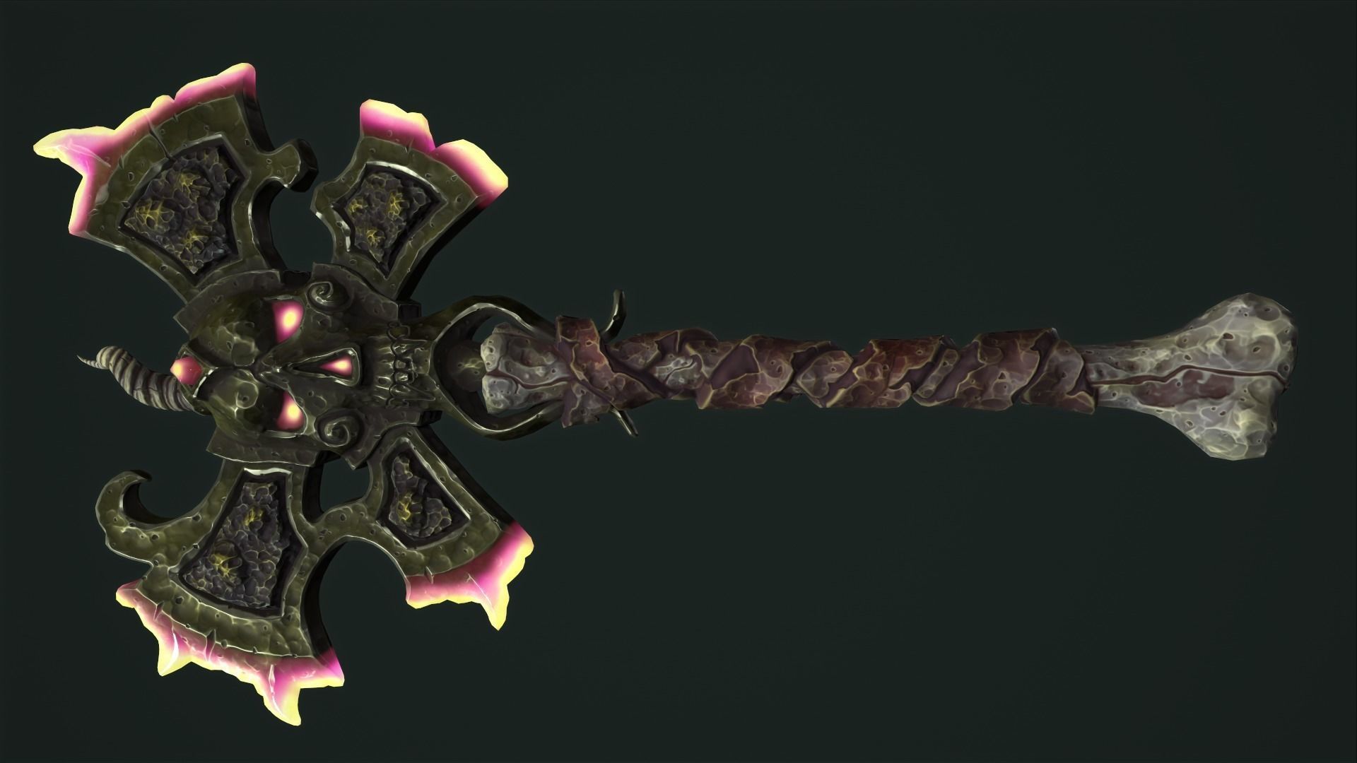 Undead poleaxe Low-poly 3D model_14