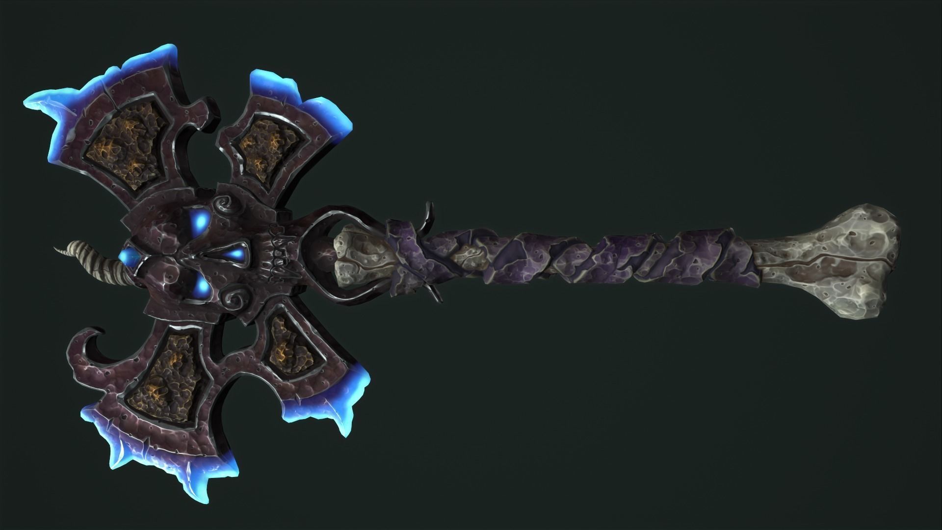 Undead poleaxe Low-poly 3D model_10