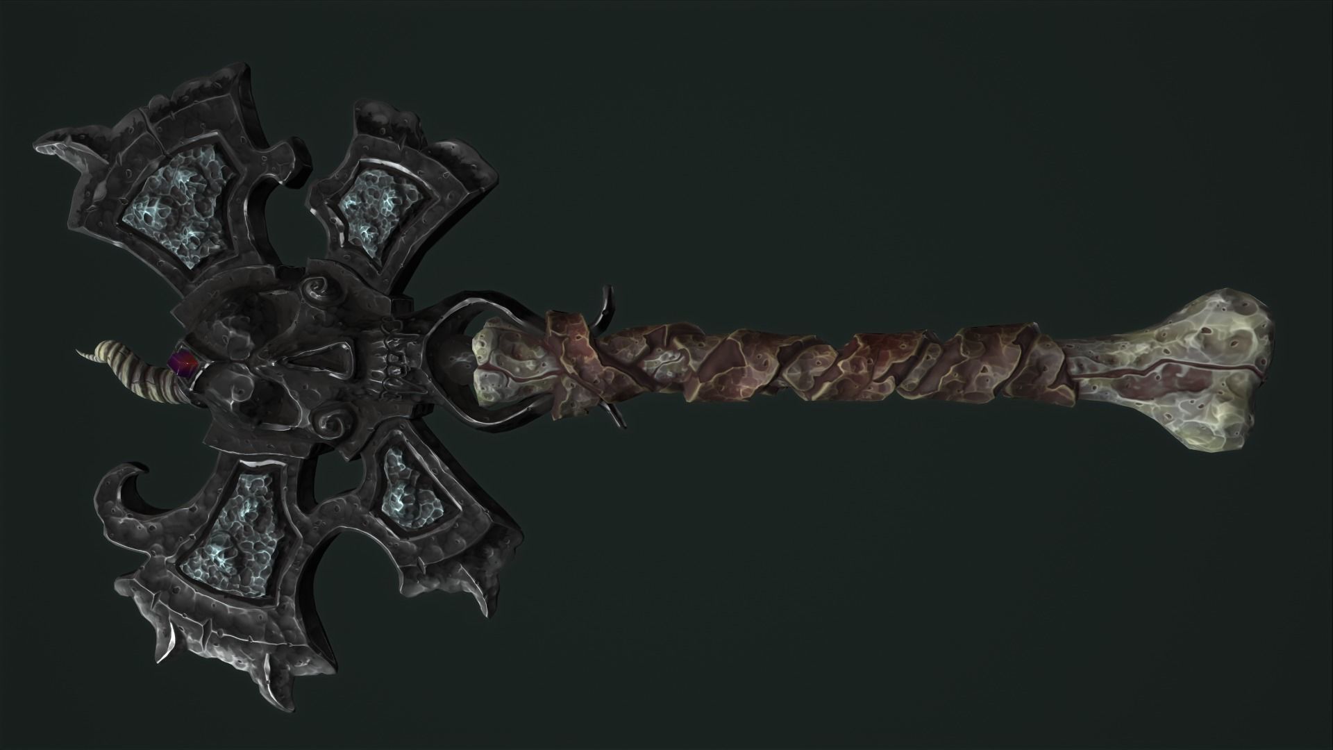 Undead poleaxe Low-poly 3D model_15