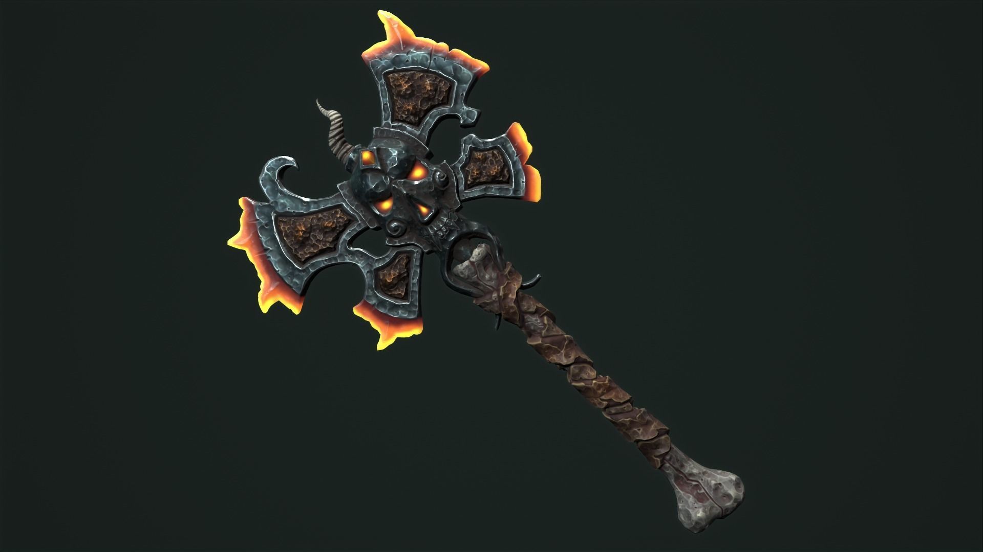 Undead poleaxe Low-poly 3D model_21