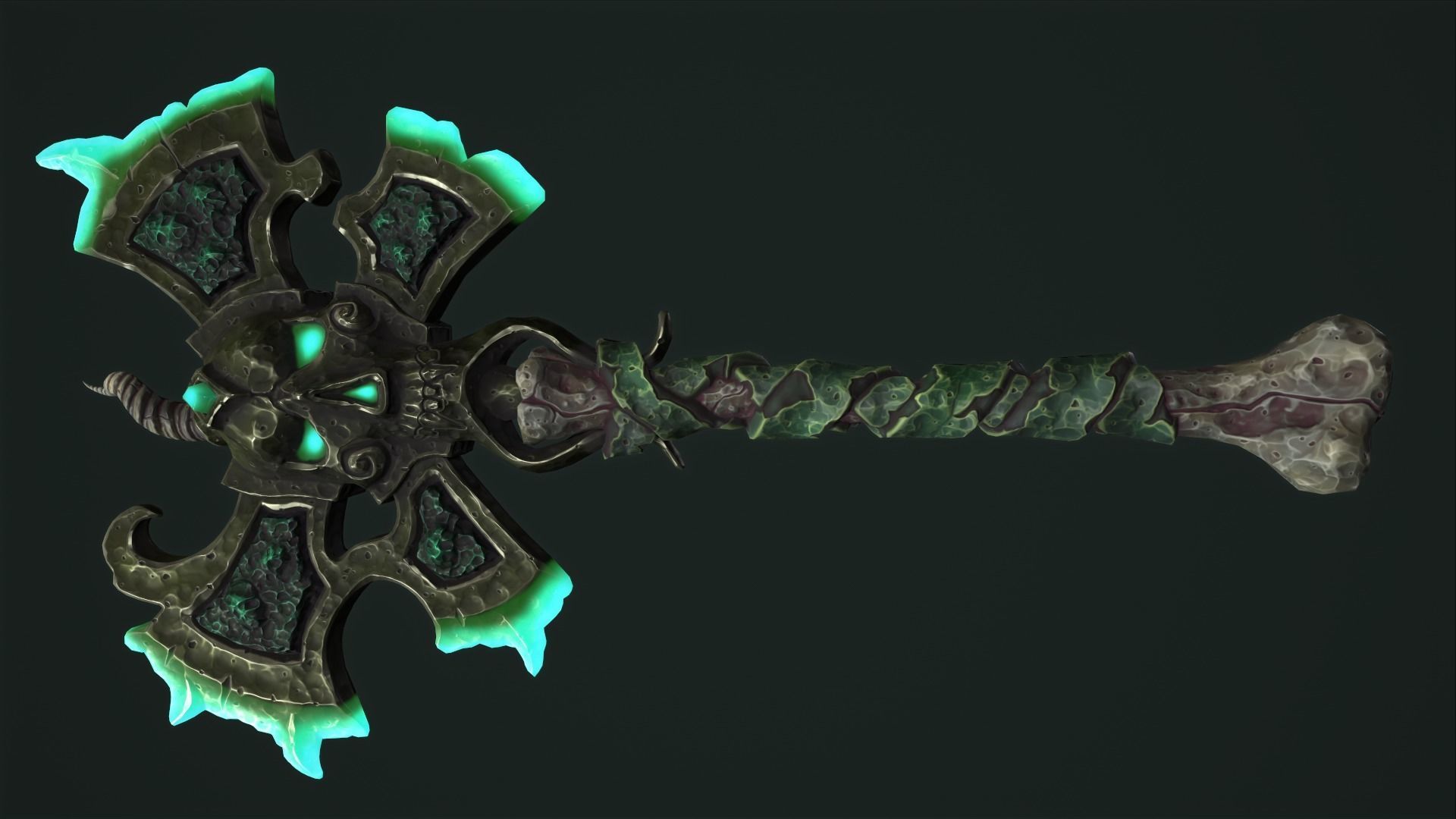 Undead poleaxe Low-poly 3D model_8