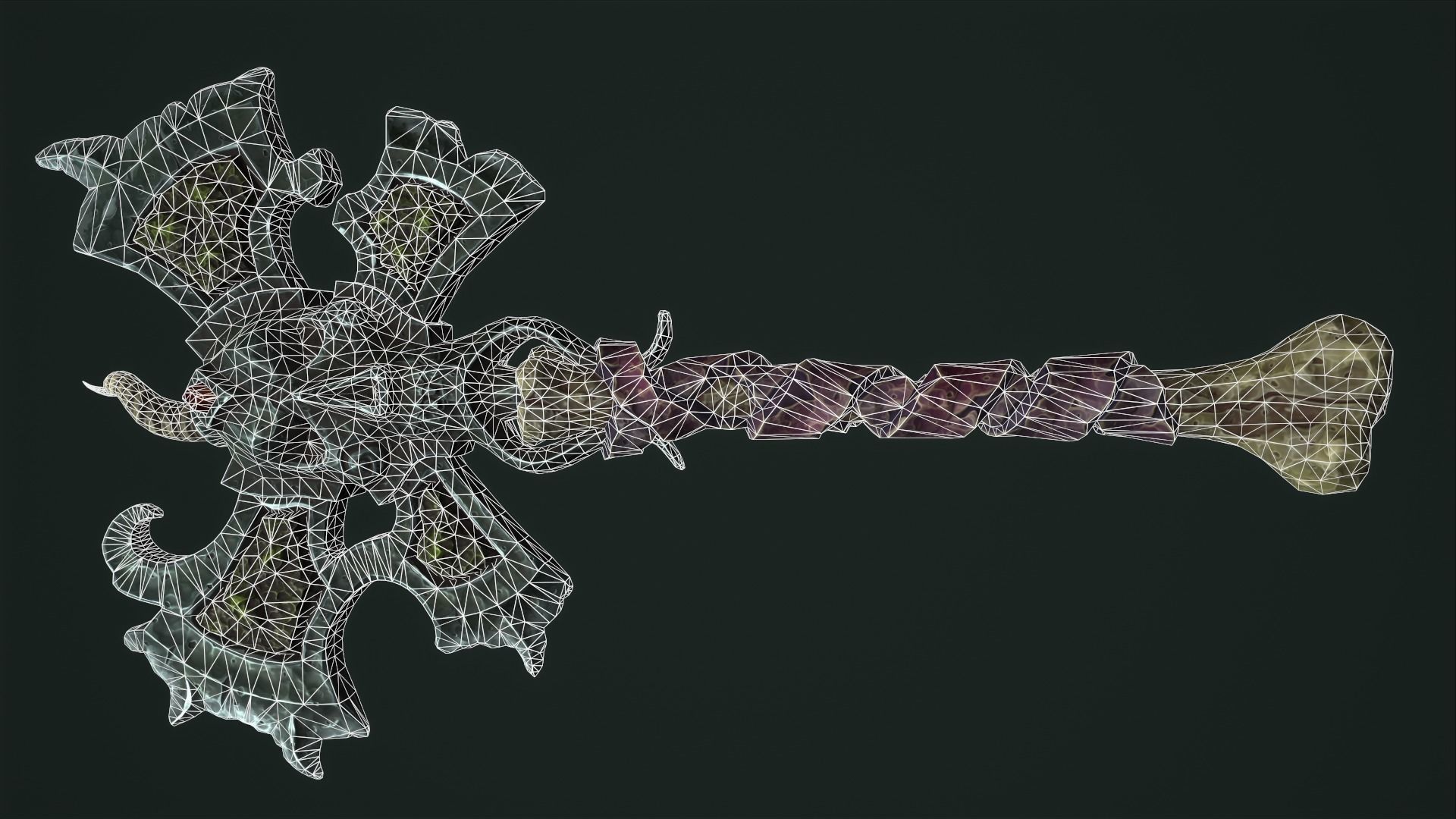 Undead poleaxe Low-poly 3D model_2